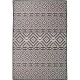 vidaXL Emir Outdoor-Teppich 160 x 230 cm Schwarz Gestreift