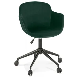 Bürostuhl mit Armlehnen aus Metall und Samt | Ergonomischer Schreibtischstuhl mit Polsterung | Retro Eleganz | Höhenverstellbar | Kadima Design