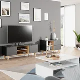 Vicco Nautica Lowboard 90 x 61 cm Anthrazit/Buche Aluminium/MDF/Spanplatte
