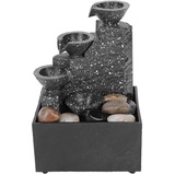 Cocoarm Zimmerbrunnen mit LED-Beleuchtung Tischbrunnen Tischplatte Wasserfall Brunnen USB Wasserbrunnen für Indoor Home Office Decor