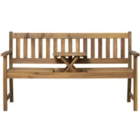 Möbilia 2-Sitzer inkl. Mitteltisch Akazie natur 157 cm Massivholz