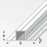 Alfer Quadratrohr, 2 Schenkel 180o 1 m, 23.5 x 67.5 x 1.5 mm Alu roh blank