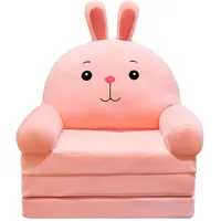 Plüsch Klappbares Kindersofa Rückenlehne Sessel 2 In 1 Klappbares Kindersofa Niedliches Cartoon-Lazy-Sofa Ohne Polsterung Oder Polsterkern (120x55x20cm)