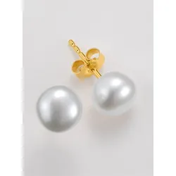 Perlenohrringe LADY, gold (gelbgold 375), Ohrringe, Damen, Perlen
