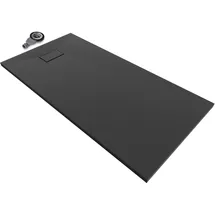 iflair SMC Duschwanne 160x90 cm flach Schwarz