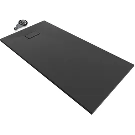 iflair SMC Duschwanne 160x90 cm flach Schwarz