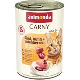 Animonda Carny Adult Rind, Huhn & Entenherzen 6 x 400 g