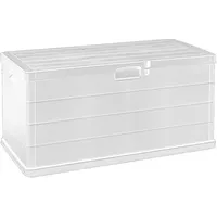 Kissenbox Auflagenbox Sitzbank für 2 Pers. Gartenbox Gartentruhe Weiß 340L