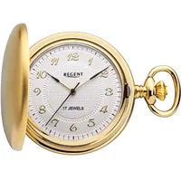 Regent Herren Taschenuhr Savonnette Goldfarben 43 MM Mechanischer Handaufzug Arabische Zahlen P-712