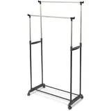 Compactor Store&Style Kleiderstangen, Metal + Plastic, Schwarz/Silber, 78 x 42 x 85-165cm
