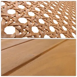 MCW Garten-Garnitur MCW-N46, Lounge-Set Gartenlounge Bank Sessel Tisch, Holz Akazie MVG-zertifiziert ~ Kissen grau