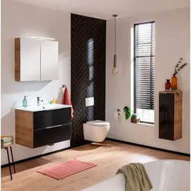 Fackelmann B.Brillant Midischrank 30 x 82,6 x 32 cm Anthrazit/Eiche Glas