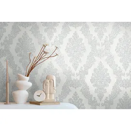 A.S. Création Pure Elegance Vliestapete 10 m x 0,64 m 397655 Grau/Weiß