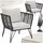 Tectake tectake® Garten-Loungesessel Sundo im Rope-Design, abnehmbare Polyesterbezüge, 75,5 x 67 x 71 cm,