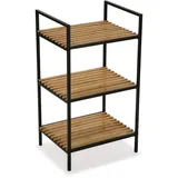 Versa Willow Möbel für das Bad, Organisationsregal mit 3 Fächern, Maßnahmen (H x L x B) 70 x 32,5 x 39 cm, Bambus und Metall, Farbe: Schwarz