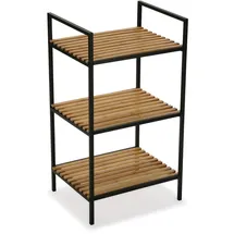 Versa Willow Möbel für das Bad, Organisationsregal mit 3 Fächern, Maßnahmen (H x L x B) 70 x 32,5 x 39 cm, Bambus und Metall, Farbe: Schwarz