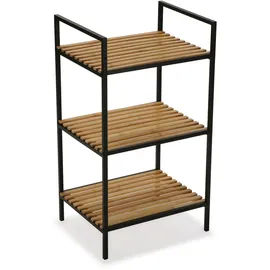Versa Willow Möbel für das Bad, Organisationsregal mit 3 Fächern, Maßnahmen (H x L x B) 70 x 32,5 x 39 cm, Bambus und Metall, Farbe: Schwarz