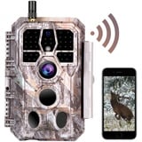 BlazeVideo Wildkamera WLAN mit App,Wildtierkamera Nachtsichtkamera Fotofalle 48MP 1296P Verbinden druch APP Bluetooth Antenne mit Nachtsicht Bewegungsmelder