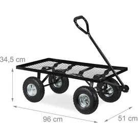 Relaxdays Handwagen flach schwarz