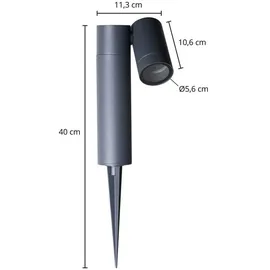 PRIOS Erdspießstrahler Aluminium 10,6 cm x 11,3 cm x 40 cm 1er Set schwarz