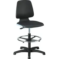 Bimos Arbeitsstuhl Labsit 3, K-Leder blau Sitzhöhe 520-770 mm
