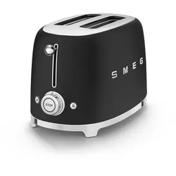 Kompakter Retro 2-Schlitz-Toaster Schwarz Matt