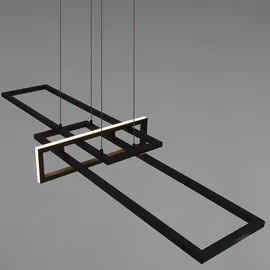 Trio LED Design Decken Pendel Lampe schwarz matt Wohn Ess Zimmer Beleuchtung Höhenverstellbar Hänge Leuchte dimmbar über Lichtschalter