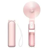 HS.SUPPLY Handventilator Mini Ventilator tragbar USB-C Handventilator faltbar leise, Kompakt, faltbar, leise, USB-C aufladbar, ideal für unterwegs rosa
