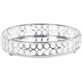 Beliani Dekotablett Vatan Glas Silber