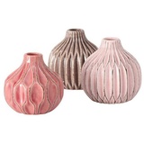 Boltze Dekovase 3er Set "Lenja" aus Keramik in rosa/taube, Vase Blumenvase (3 St)