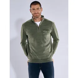 engbers Herren Sweatshirt mit Stehkragen grün regular uni Stehkragen - 5XL
