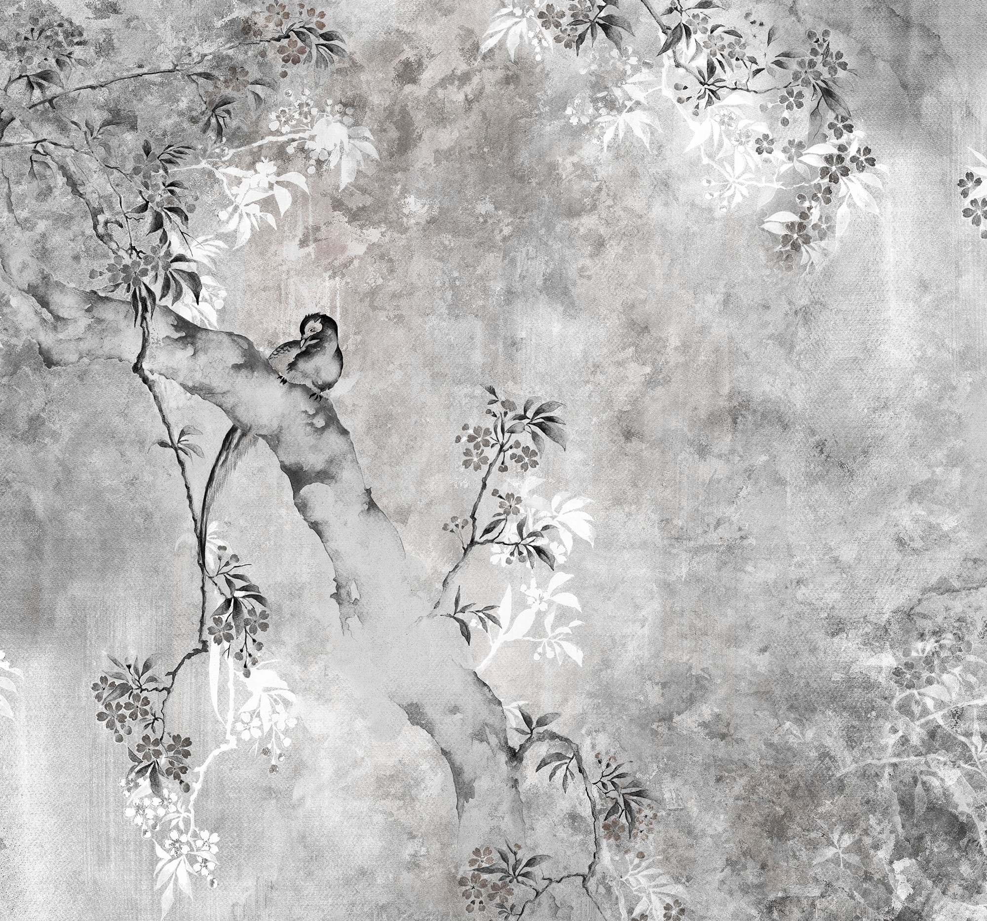 KOMAR Vliestapete "Dynasty" Tapeten Gr. B/L: 300 m x 280 m, Rollen: 1 St., schwarz (schwarz, weiß) Blumentapeten