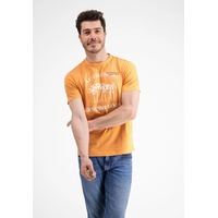 T-Shirt LERROS "LERROS mit Frontprint" Gr. L, orange (shell corral) Herren Shirts T-Shirts
