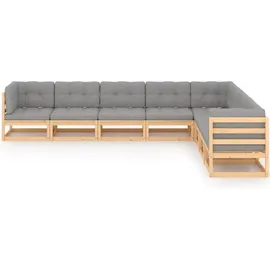 vidaXL 8-tlg. Garten-Lounge-Set mit Kissen grau