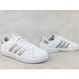 Adidas Grand Court Lifestyle Tennis Lace-Up Kids Cloud White / Matte Silver / Matte Silver 35 1/2