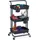 Relaxdays Rollwagen, 3 Etagen, 2 Bremsen, Allzweckwagen für Küche und Büro, Rollregal HBT: 86x43x42 cm, Metall, schwarz