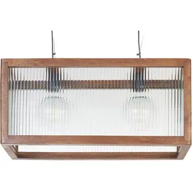 Beliani Hängeleuchte Mango Holz Braun