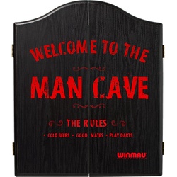 Winmau Man Cave Black Dartboard Cabinet Dartschrank Holz