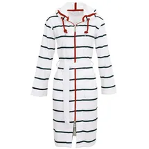 Carl Ross Damenbademantel 560410, Midilänge, Baumwoll-Mix, Kapuze, Reißverschluss weiß 48/50