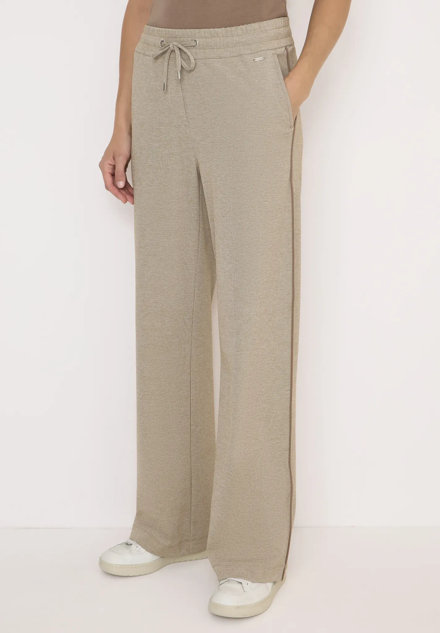 Culotte CECIL, Damen, Gr. L, Länge 30, braun (toffee cream melange), Stoff, 53% Polyester, 37% Viskose, 10% Elasthan, meliert, loose fit normal, Hosen Culotte, High Waist