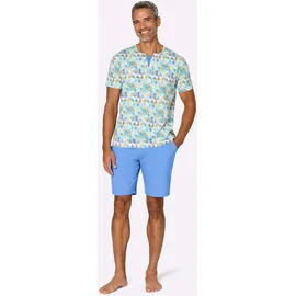 wäschepur Shorty bedruckt Mittelblau/Türkis 48/50