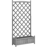 vidaXL Pflanzkübel mit Spalier 194 x 60 x 30 cm Grau