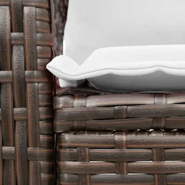 vidaXL Garten-Schaukelstuhl mit Kissen Braun Poly Rattan, Gartenstuhl, Gartensessel, Outdoor-Schaukelstuhl, Schaukelsessel, Schwingsessel