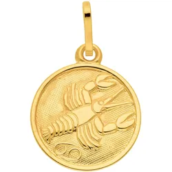 Ketten-Anhänger ADELIA ́S "333 Gold Sternzeichen Anhänger Krebs Ø 11,8 mm", gold, Schmuckanhänger, Damen, Krebs, Gold, Goldschmuck für Damen & Herren