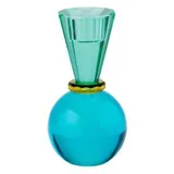 Giftcompany Gift Company Kerzenhalter Sari Kugel Konus, Kerzenständer, Kristallglas, Grün, Blau, 13.5 cm, 1093801008