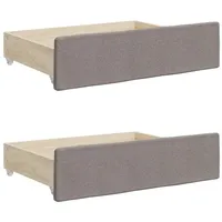 VidaXL Bettschubladen 2 Stk. Taupe Holzwerkstoff und Stoff