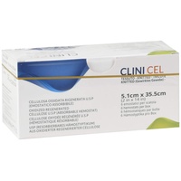 CLINICEL Knitted Standard, Sterile Pflanzliche Oxidierte Regenerierte Cellulose, Resorbierbares Blutstillendes Mittel, Größen: 5,1 x 35,5 cm, 2 x 14 Zoll, Packung von 6 Stücken.