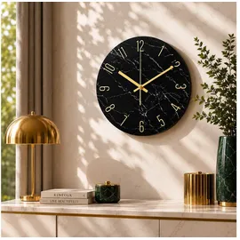 wall-art K&L Wall Art 30,0cm Quarz Wanduhr schwarz/weiß
