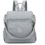 Estwell Rucksack Damen Elegant Schulrucksack Damenrucksack Handtasche Daypack Wasserdicht Nylon Mädchen Schultasche Reiserucksack Anti Diebstahl Rucksäcke, Grau - M