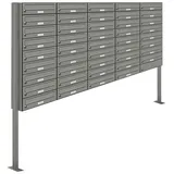 AL Briefkastensysteme 44 Fächer Premium Stand Briefkasten Anlage in RAL 9007 Aluminium Grau, Post A4, robust, wetterfest, Artikelnummer: 132P44S5P9007